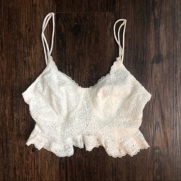 Free People Other - Intimately Free People Lace Crochet Ruffle Bralette Corset Top